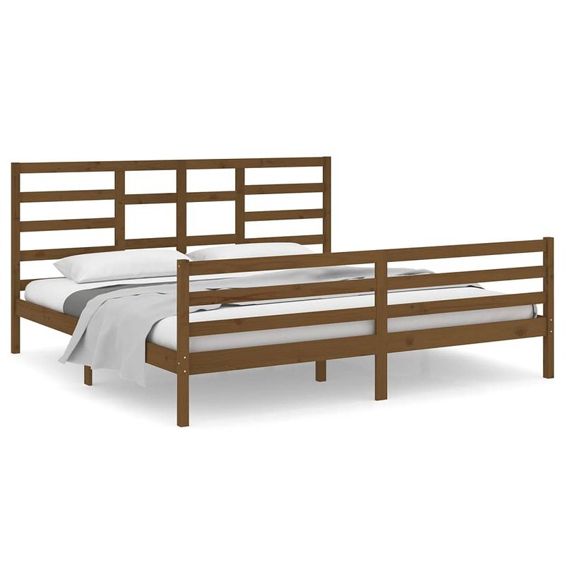 Foto van Vidaxl bedframe massief hout honingbruin 200x200 cm