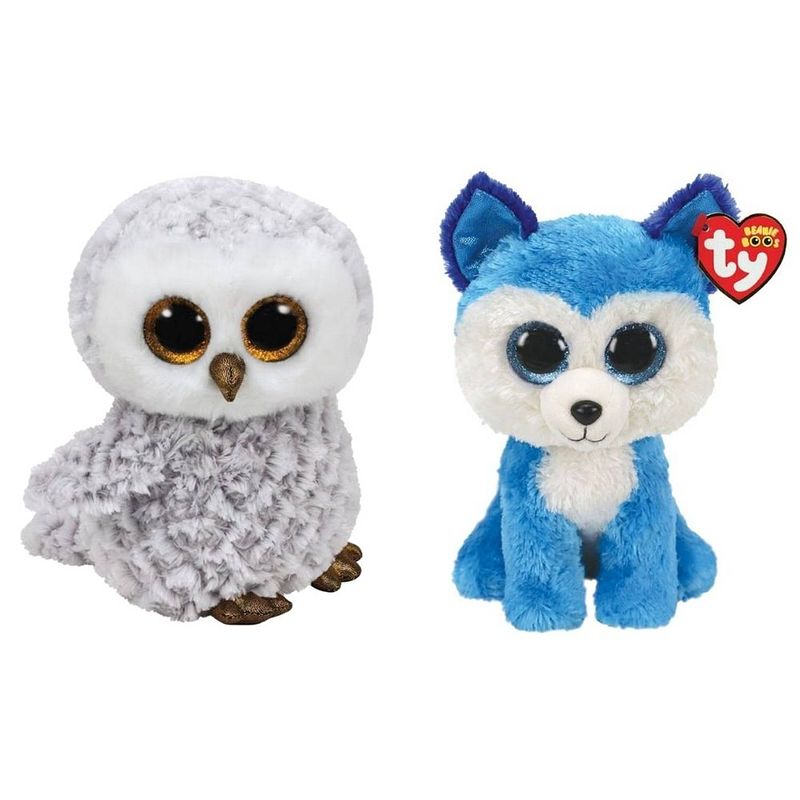 Foto van Ty - knuffel - beanie buddy - owlette owl & prince husky