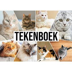 Foto van A4 katten waaier schetsboek/ tekenboek/ kleurboek/ schetsblok wit papier - schetsboeken