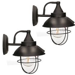 Foto van 2x stuks solar wandlamp zwart met ophangsysteem 25 cm - buitenverlichting