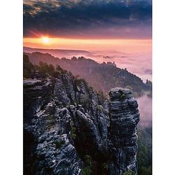 Foto van Wizard+genius sunrise on the rocks vlies fotobehang 192x260cm 4-banen