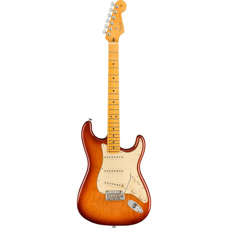 Foto van Fender american professional ii stratocaster sienna sunburst mn elektrische gitaar met koffer