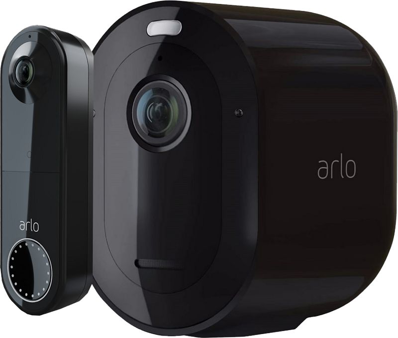 Foto van Arlo pro 4 beveiligingscamera zwart + arlo wire free video doorbell zwart