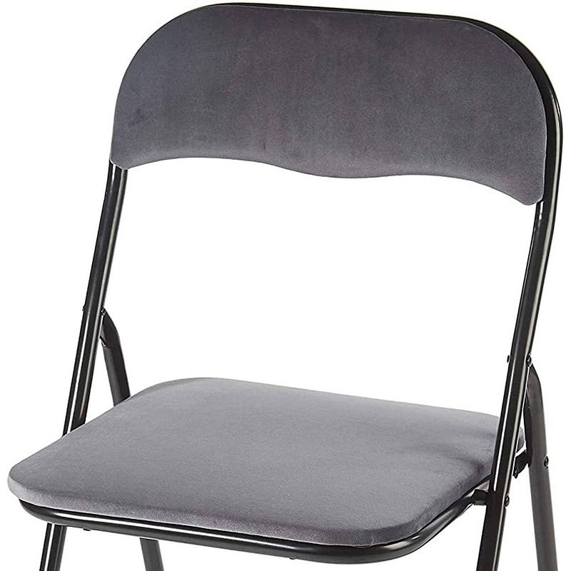 Foto van Klapstoel met zithoogte van 43 cm vouwstoel velvet zitvlak en rug bekleed - tafelstoel oker - stoel - tafelstoel- velvet