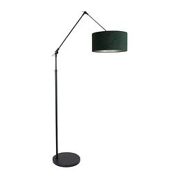 Foto van Steinhauer vloerlamp prestige chic 8115zw zwart kap groen velours