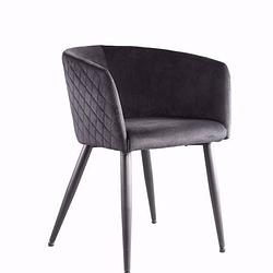 Foto van Ptmd mace velvet stoelen - 52 x 50 76 cm - fluweel - grijs