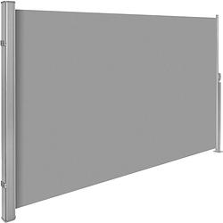 Foto van Tectake® - uitschuifbaar aluminium windscherm tuinscherm 160 x 300 cm grijs
