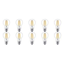 Foto van Philips - led lamp 10 pack - sceneswitch filament 827 a60 - e27 fitting - dimbaar - 1.6w-7.5w - warm wit 2200k-2700k