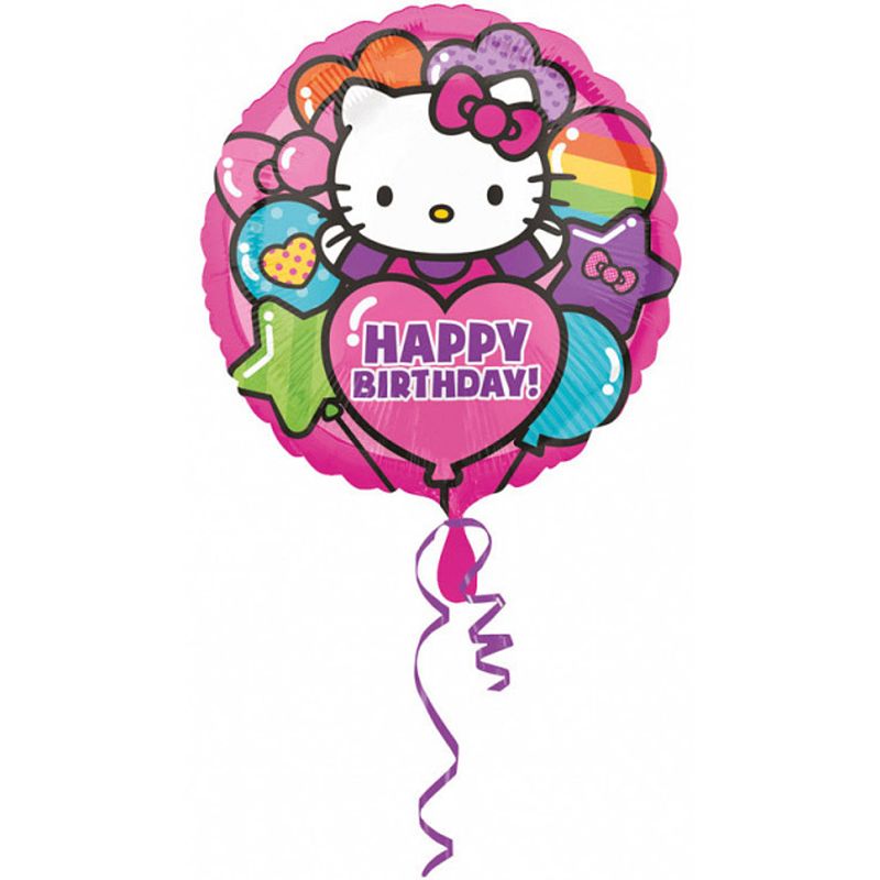 Foto van Amscan folieballon hello kitty happy birthday meisjes 43 cm