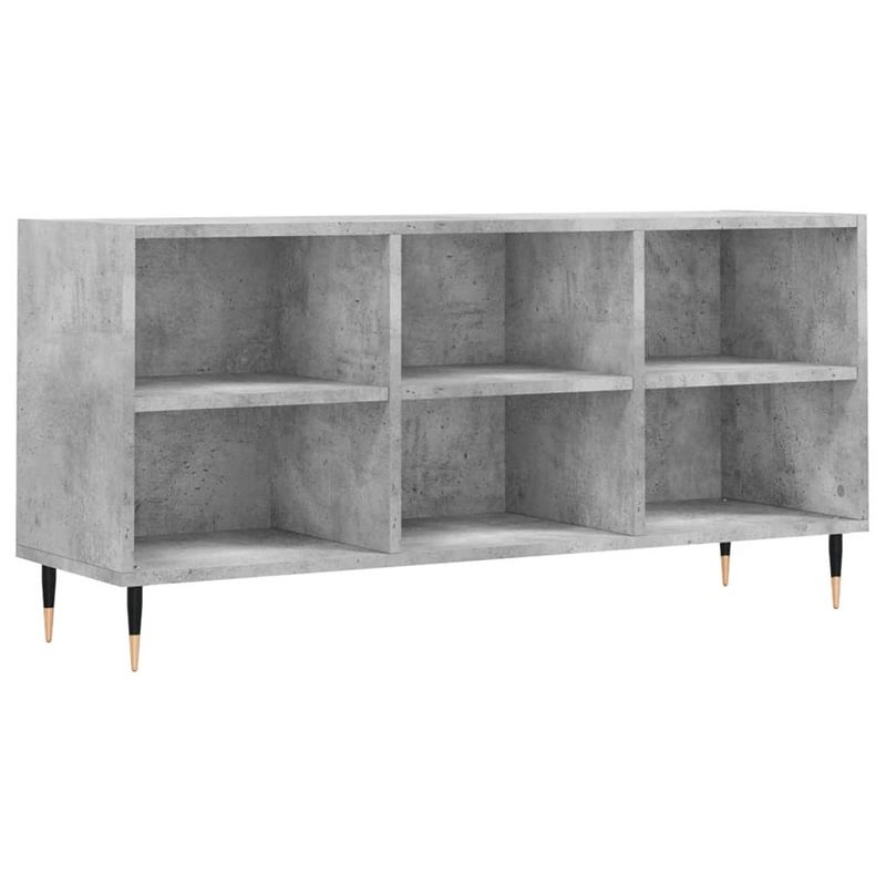 Foto van The living store tv-meubel betongrijs - praktische opbergruimte - 103.5 x 30 x 50 cm - stevig houten materiaal