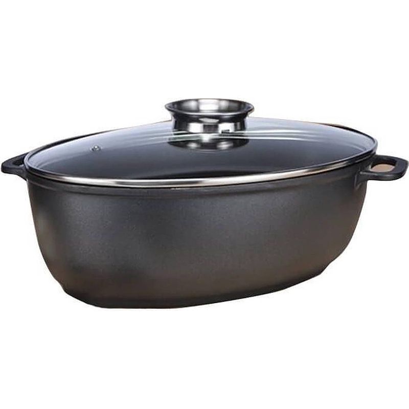 Foto van Haushalt 24205 - braadpan - glazen deksel - 8.3 liter - antiaanbaklaag