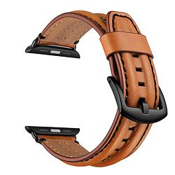 Foto van Smartphoneclip - bandje leer cognac robuust - voor apple watch 42-44mm