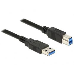 Foto van Delock usb-kabel usb 3.2 gen1 (usb 3.0 / usb 3.1 gen1) usb-a stekker, usb-b stekker 1.00 m zwart vergulde steekcontacten 85066