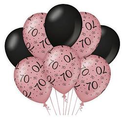 Foto van Paper dreams ballonnen 70 jaar dames latex roze/zwart