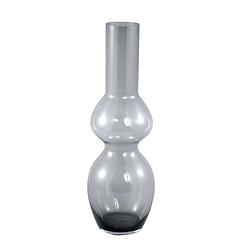 Foto van Ptmd joly grey glass vase long bulb shape l