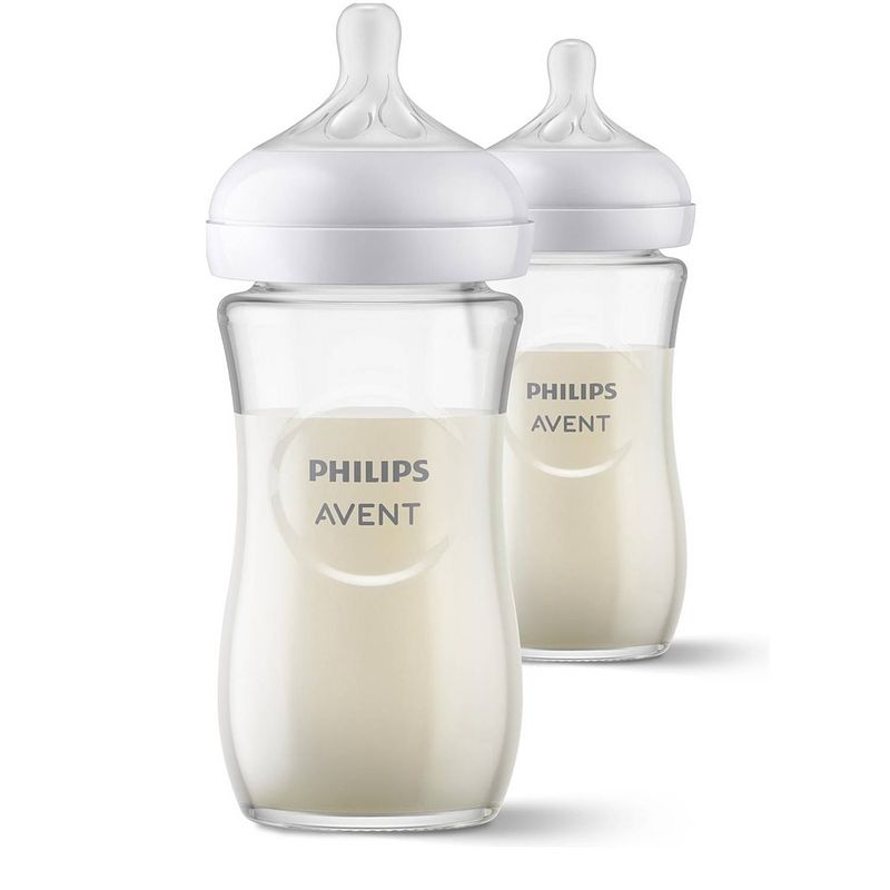 Foto van Philips avent - glas babyfles - natural response - 2 stuks - 240ml