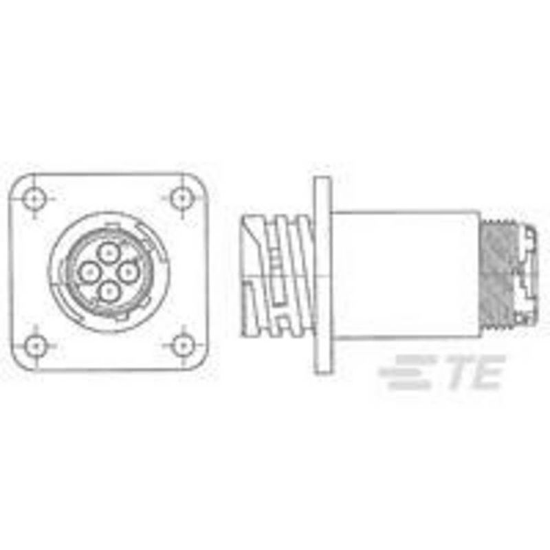 Foto van Te connectivity 788158-2 kabelschoen, male (rond) stekker, recht serie (ronde connectors): cpc totaal aantal polen: 9 1 stuk(s)