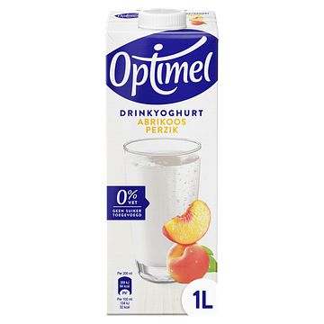 Foto van Optimel langlekker drinkyoghurt perzik abrikoos 0% vet 1 x 1l bij jumbo