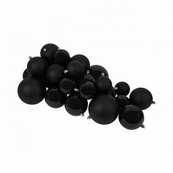 Foto van Niceey kerstballenset - 26 stuks - zwart