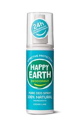 Foto van Happy earth 100% natuurlijke deo spray cedar lime