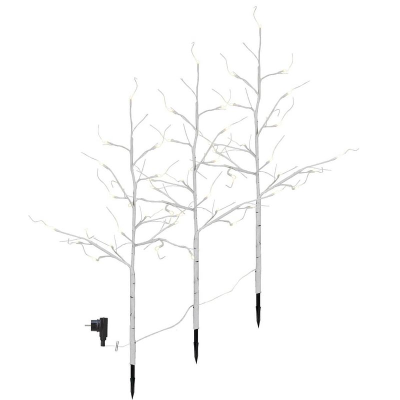 Foto van Decoratieboom berk winter kerst 3 stuks 75 cm wit