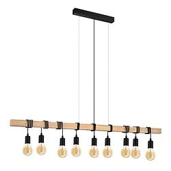 Foto van Eglo townshend hanglamp - e27 - 150 cm - bruin/zwart