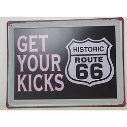 Foto van Metalen wandplaat route 66 get your kicks