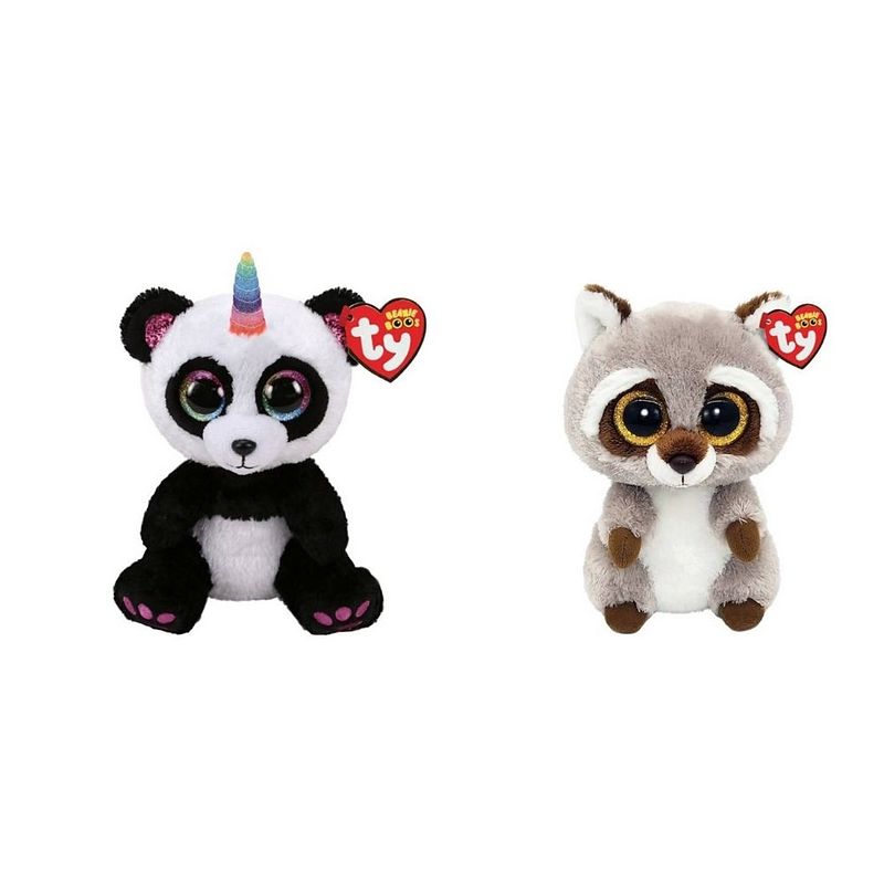 Foto van Ty - knuffel - beanie boo's - paris panda & racoon