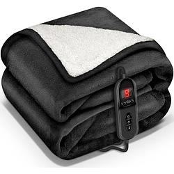 Foto van Sinnlein- elektrische deken met automatische uitschakeling, zwart, 200 x 180 cm, warmtedeken met 9 temperatuurniveaus...