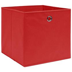 Foto van The living store opbergbox - inklapbaar - 32 x 32 x 32 cm - rood - nonwoven stof