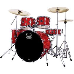 Foto van Mapex comet stage infra red 5d. drumstel met hardware en zildjian planet z bekkenset