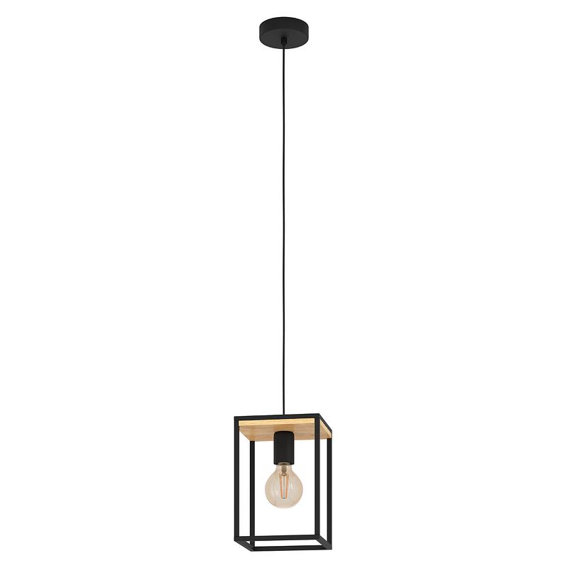 Foto van Eglo libertad hanglamp - e27 - 18 cm - zwart/bruin