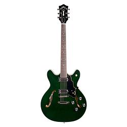 Foto van Guild starfire iv st maple emerald green semi-akoestische gitaar met koffer