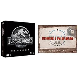 Foto van Spellenbundel - 2 stuks - jurassic world the boardgame & expeditie robinson de eilandraad