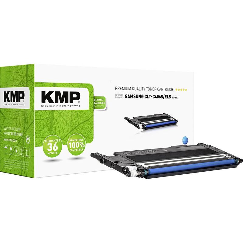 Foto van Kmp toner vervangt samsung clt-c406s compatibel cyaan 1000 bladzijden sa-t54