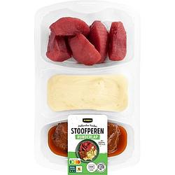 Foto van Jumbo stoofperen runderlap met aardappelpuree & jus 500g