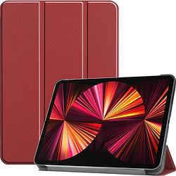 Foto van Basey ipad pro 2021 11 inch hoes case hoesje donker rood hardcover book case cover