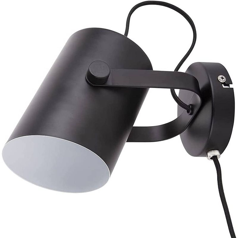 Foto van Leitmotiv wandlamp snazzy 15 x 10 cm e27 staal 25w matzwart