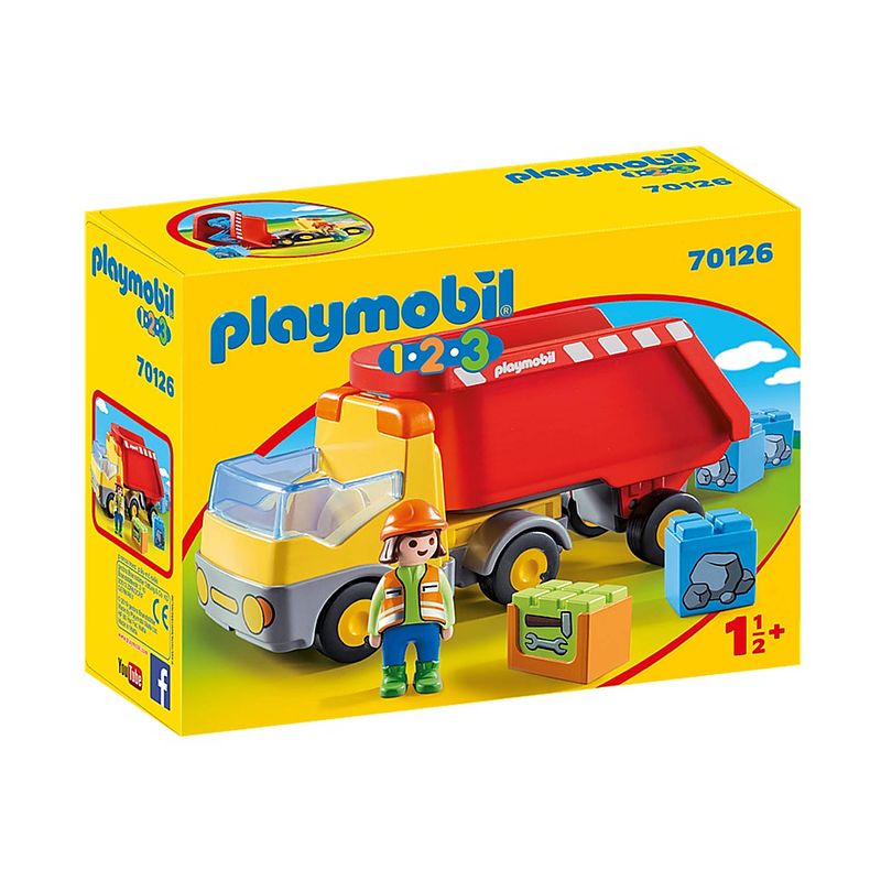 Foto van Playmobil 1, 2, 3 - kiepwagen (70126)