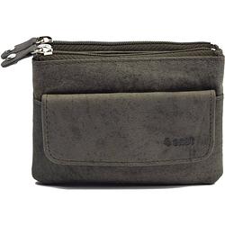 Foto van 4east® sleuteletui portemonnee grijs groen portemonnee etui - ring portemonnee - pasjeshouder met rits - rits portem
