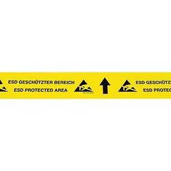 Foto van Bjz esd-klittenband 15 m geel, zwart (l x b) 15 m x 70 mm c-195 075