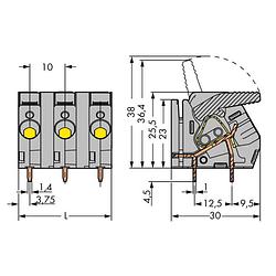 Foto van Wago 2706-253 veerkrachtklemblok 6.00 mm² aantal polen 3 grijs 45 stuk(s)