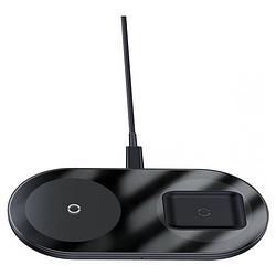 Foto van Baseus 2-in-1 15w wireless charging pad zwart