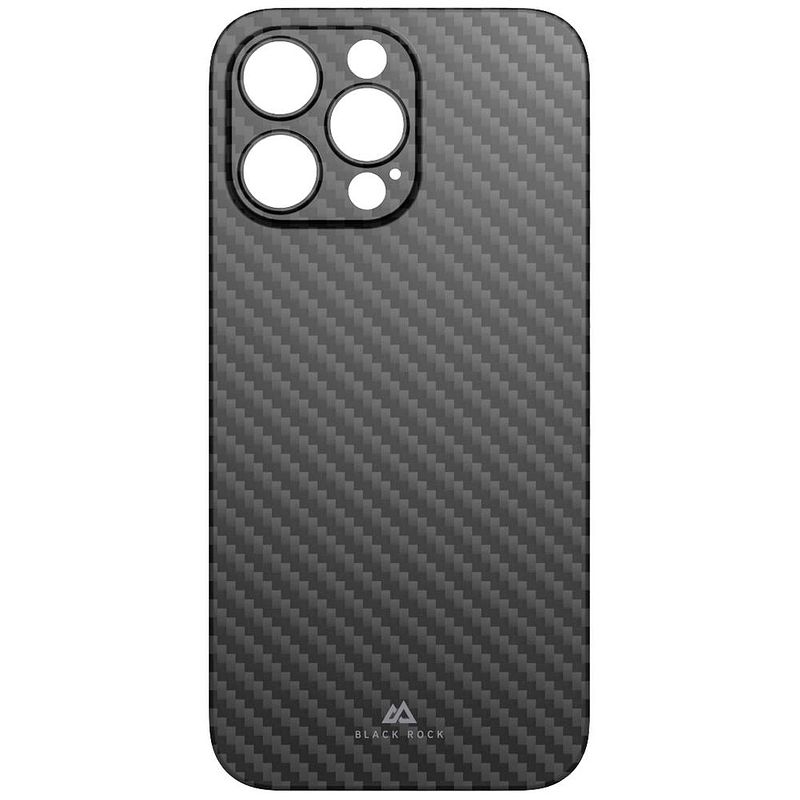 Foto van Black rock ultra thin iced backcover apple iphone 15 pro zwart, carbon inductieve lading