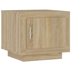 Foto van The living store salontafel - sonoma eiken - 51 x 50 x 45 cm - stevig en stijlvol