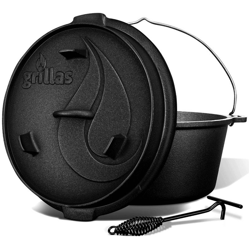 Foto van Grillas- dutch oven, 9l, bbq pan, gietijzer, j