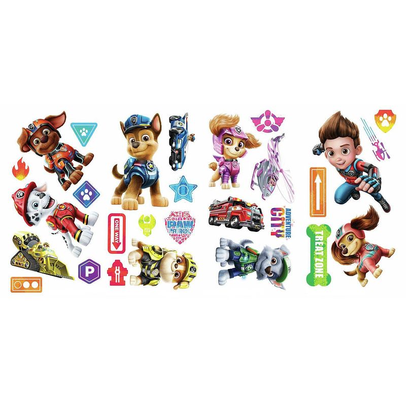 Foto van Roommates muursticker paw patrol movie junior vinyl 28-delig