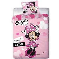 Foto van Disney minnie mouse dekbedovertrek star - eenpersoons - 140 x 200 cm - roze
