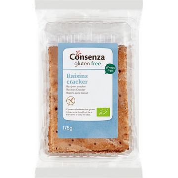 Foto van Consenza gluten free rozijnen cracker 175g bij jumbo