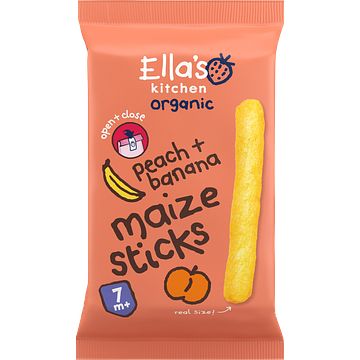 Foto van Ella'ss kitchen maize sticks perzik + banaan 7+ biologisch 16 g bij jumbo